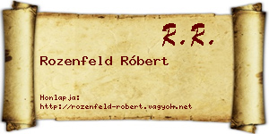 Rozenfeld Róbert névjegykártya